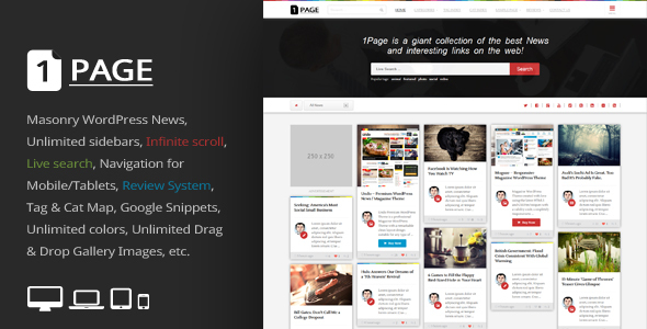 1Page Preview Wordpress Theme - Rating, Reviews, Preview, Demo & Download