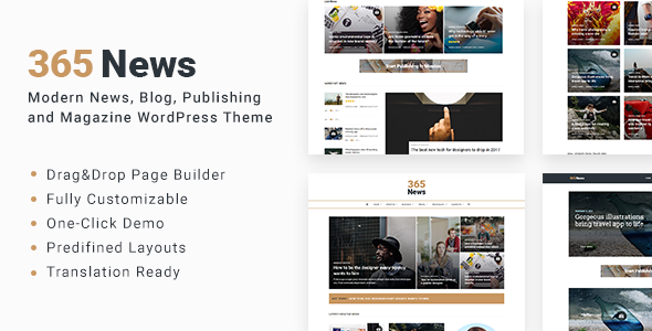 365 News Preview Wordpress Theme - Rating, Reviews, Preview, Demo & Download