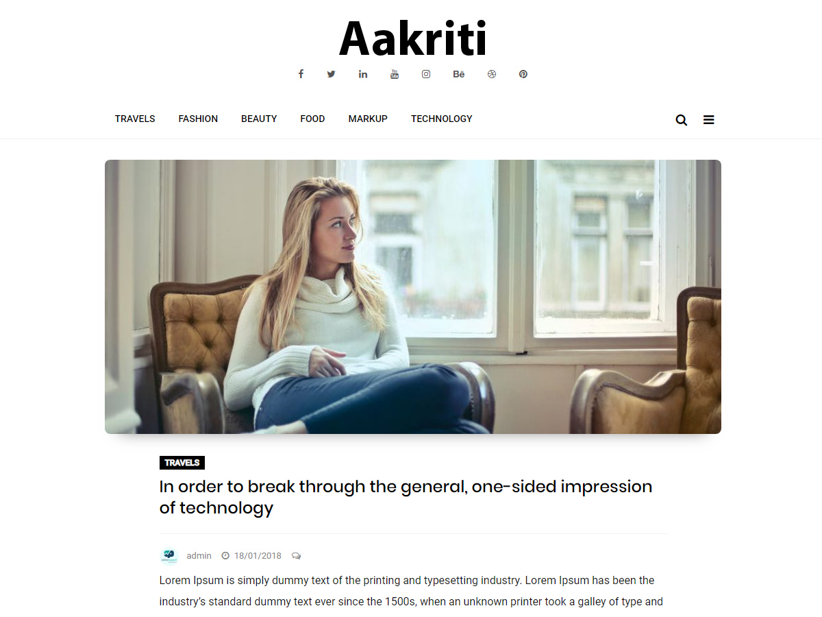 Aakriti Personal Preview Wordpress Theme - Rating, Reviews, Preview, Demo & Download