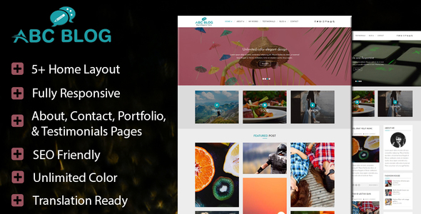 Abcblog Preview Wordpress Theme - Rating, Reviews, Preview, Demo & Download