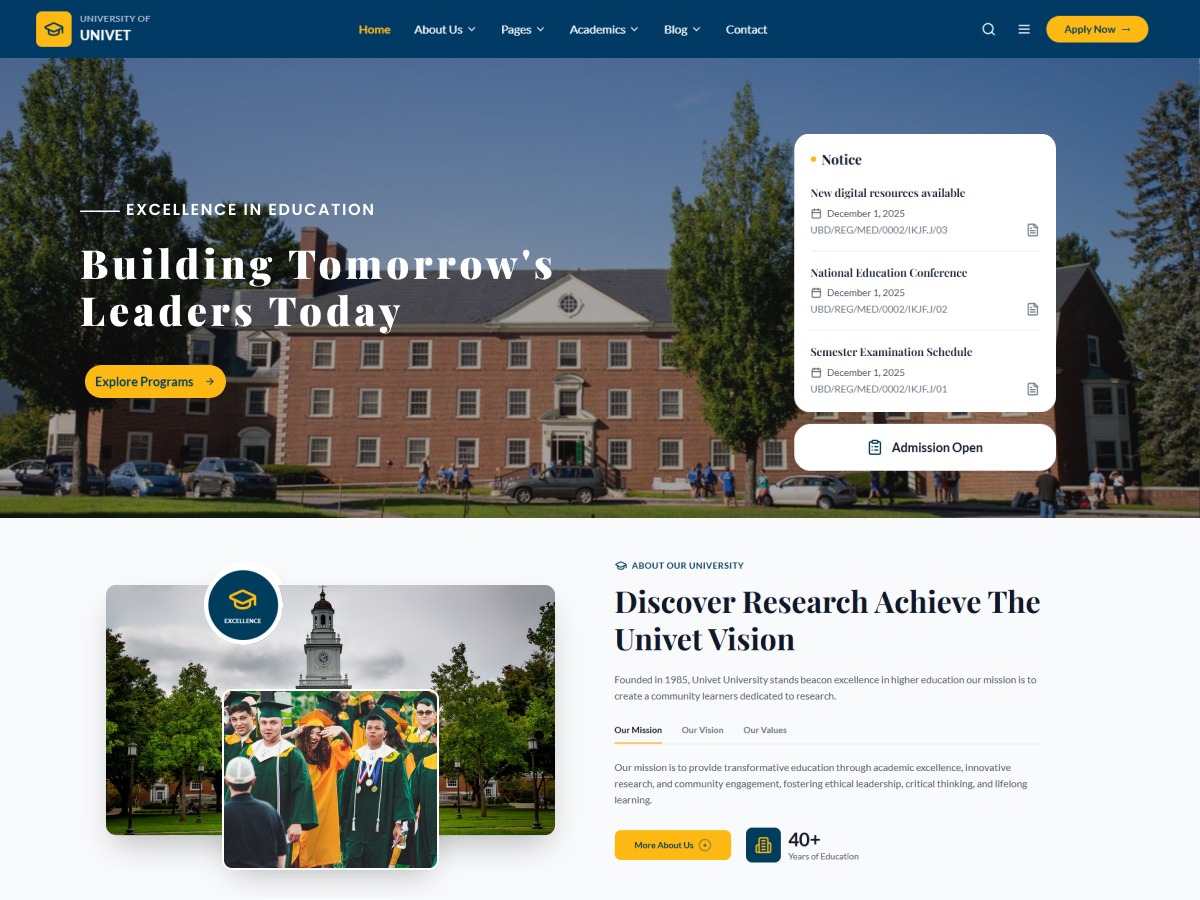 Academia Education Preview Wordpress Theme - Rating, Reviews, Preview, Demo & Download
