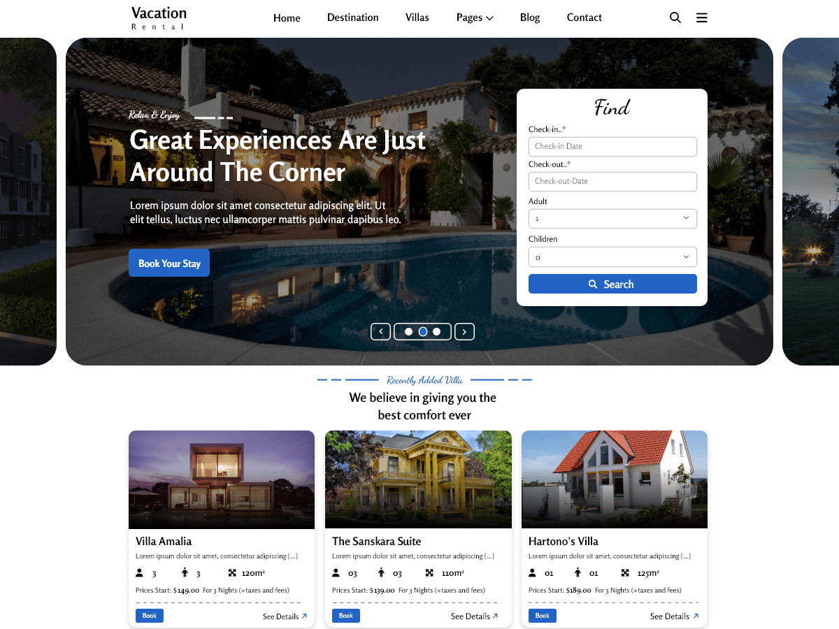 Accommodation Rental Preview Wordpress Theme - Rating, Reviews, Preview, Demo & Download