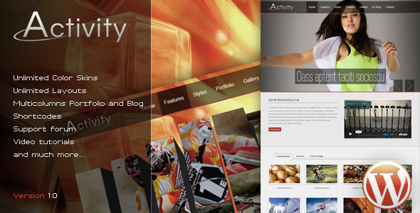 Activity Preview Wordpress Theme - Rating, Reviews, Preview, Demo & Download