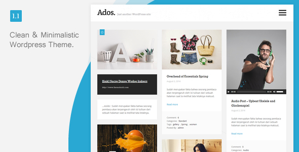 Ados Preview Wordpress Theme - Rating, Reviews, Preview, Demo & Download