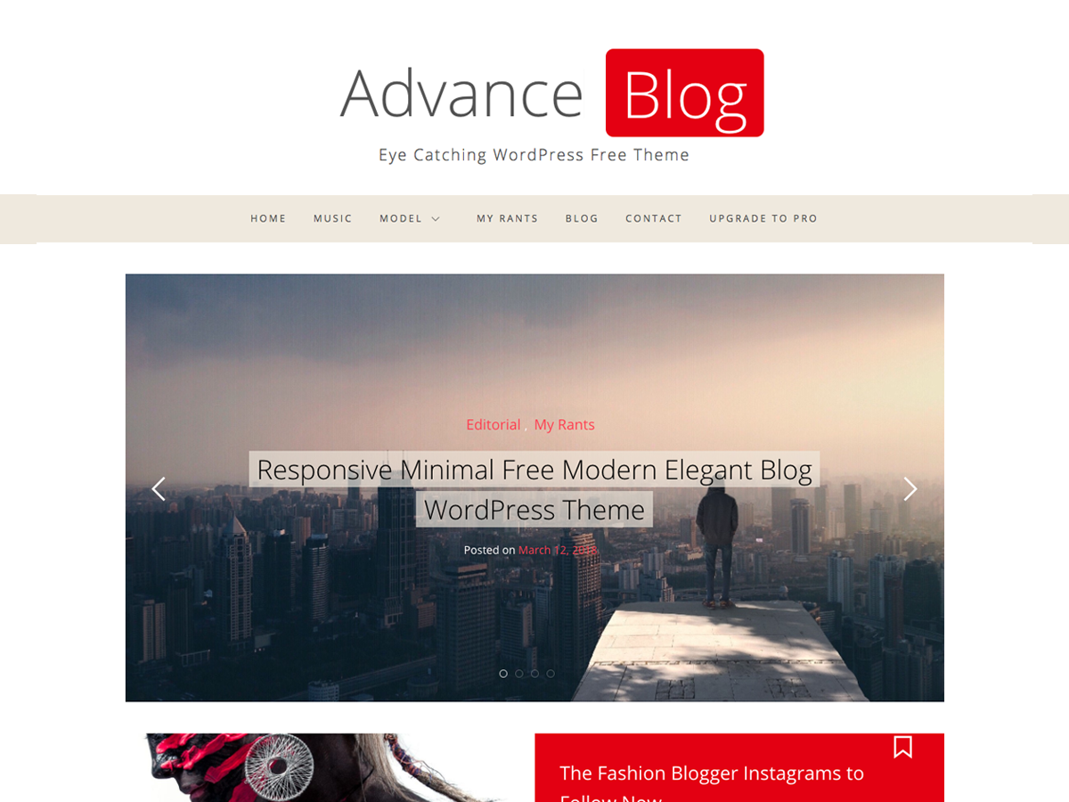 Advance Blog Preview Wordpress Theme - Rating, Reviews, Preview, Demo & Download