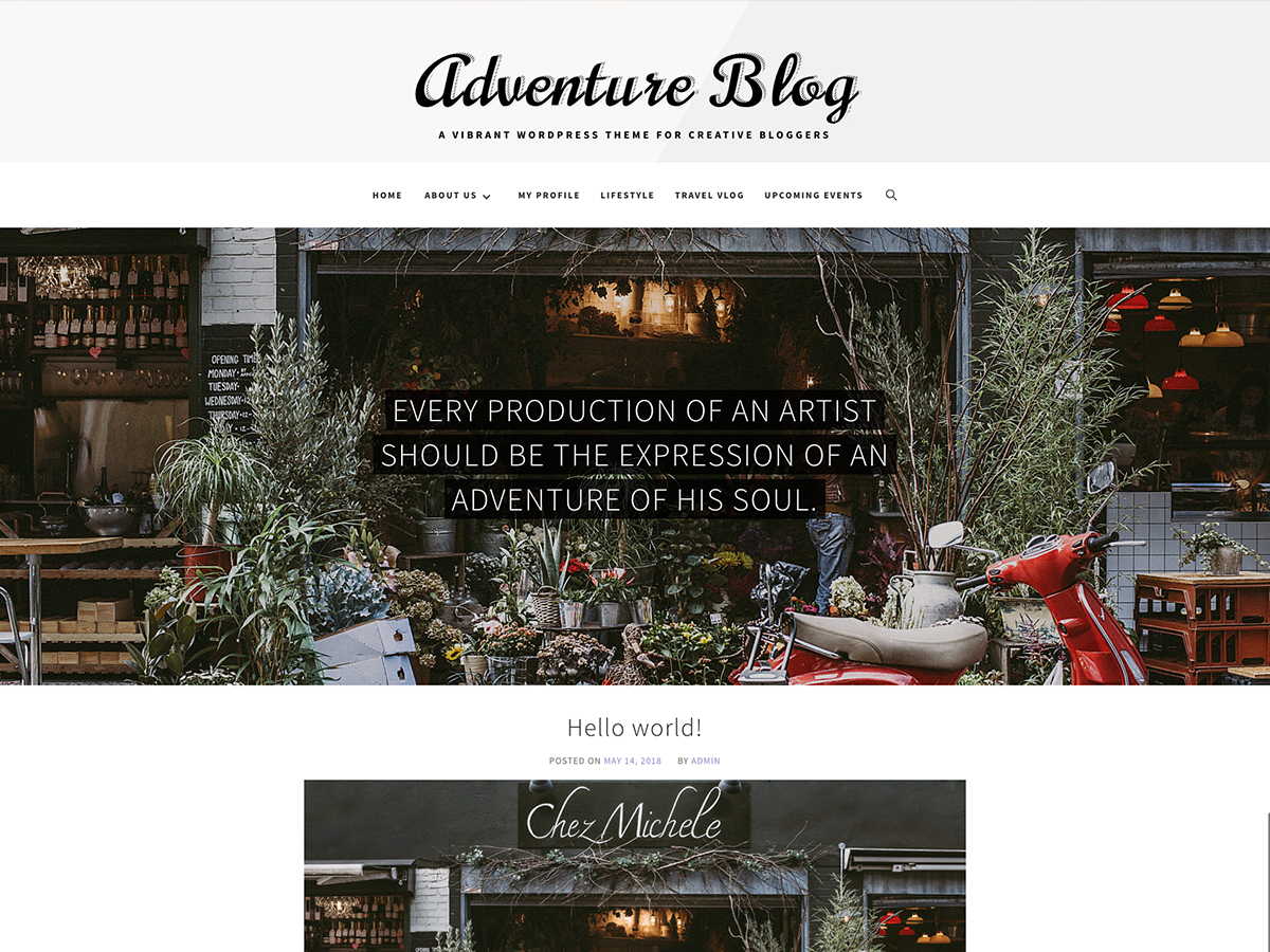 Adventure Blog Preview Wordpress Theme - Rating, Reviews, Preview, Demo & Download