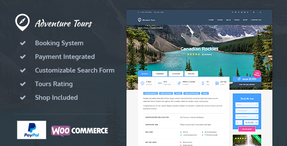 Adventure Tours Preview Wordpress Theme - Rating, Reviews, Preview, Demo & Download