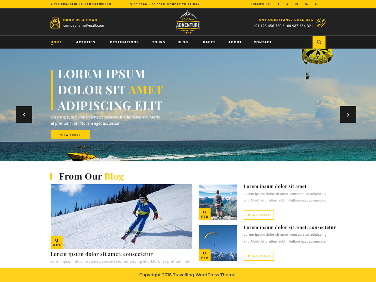 Adventure Travelling Preview Wordpress Theme - Rating, Reviews, Preview, Demo & Download