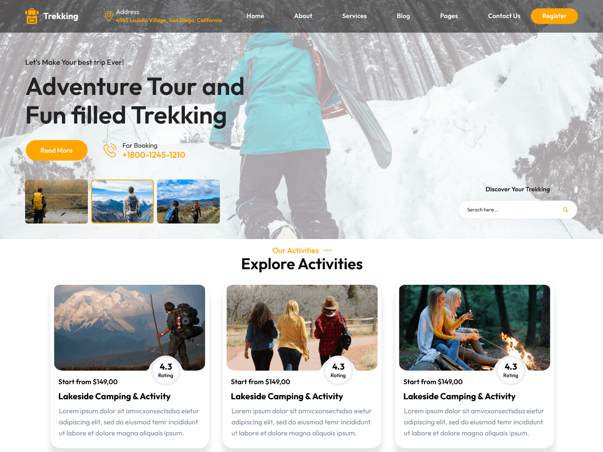 Adventure Trekking Preview Wordpress Theme - Rating, Reviews, Preview, Demo & Download