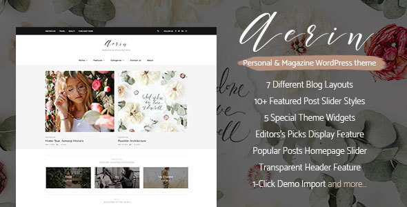 Aerin Preview Wordpress Theme - Rating, Reviews, Preview, Demo & Download