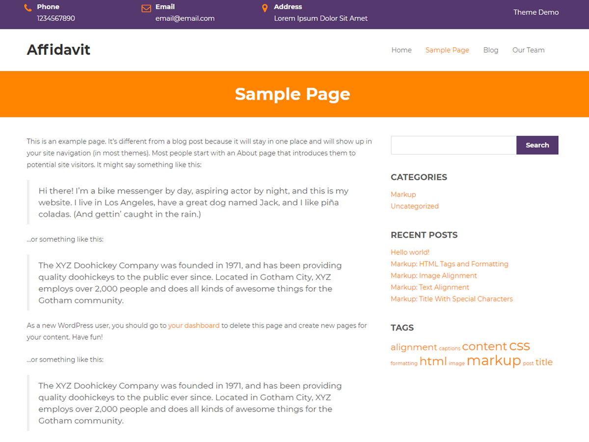 Affidavit Preview Wordpress Theme - Rating, Reviews, Preview, Demo & Download