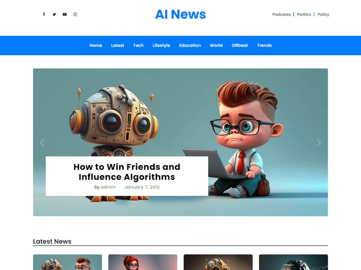 AI News Preview Wordpress Theme - Rating, Reviews, Preview, Demo & Download