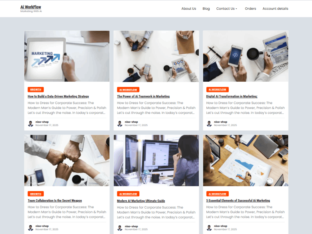 Ai WorkFlow Preview Wordpress Theme - Rating, Reviews, Preview, Demo & Download