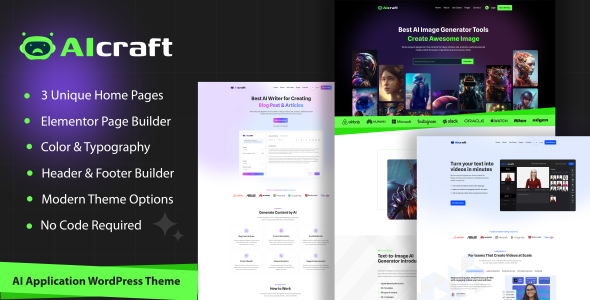 AIcraft Preview Wordpress Theme - Rating, Reviews, Preview, Demo & Download