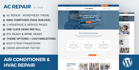 Air Conditioner Preview Wordpress Theme - Rating, Reviews, Preview, Demo & Download