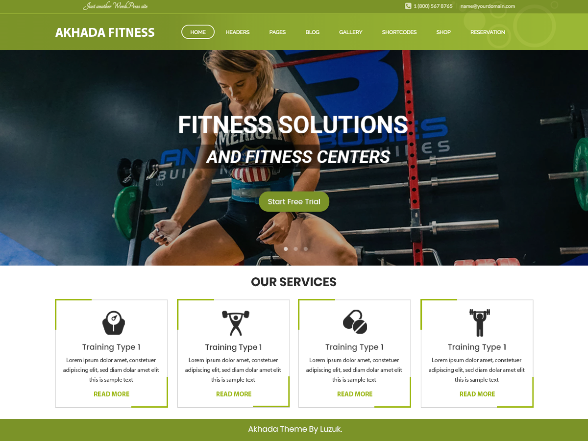 Akhada Fitness Preview Wordpress Theme - Rating, Reviews, Preview, Demo & Download