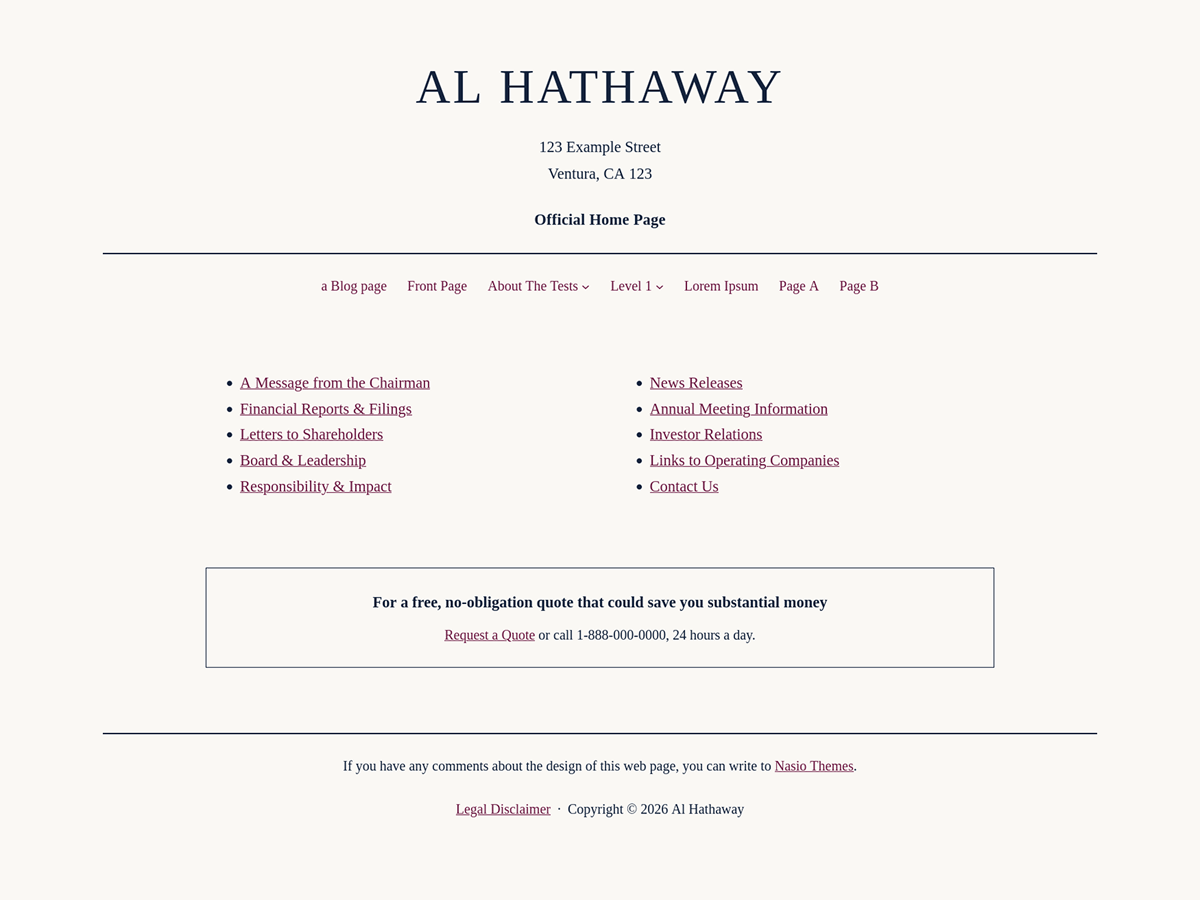 Al Hathaway Preview Wordpress Theme - Rating, Reviews, Preview, Demo & Download