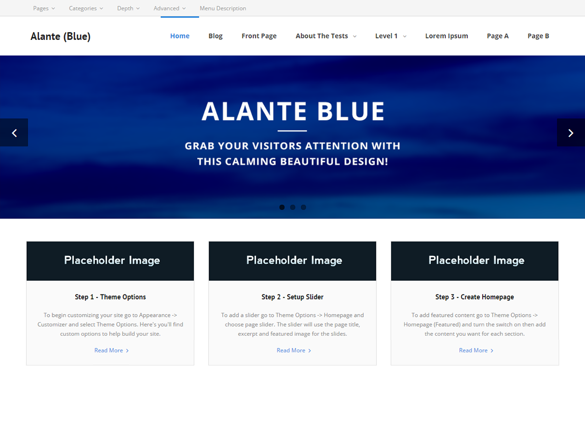 Alante Blue Preview Wordpress Theme - Rating, Reviews, Preview, Demo & Download