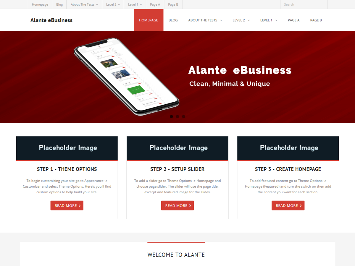 Alante EBusiness Preview Wordpress Theme - Rating, Reviews, Preview, Demo & Download
