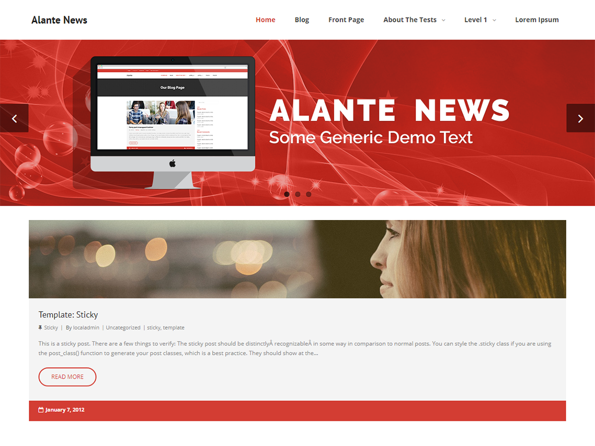 Alante News Preview Wordpress Theme - Rating, Reviews, Preview, Demo & Download