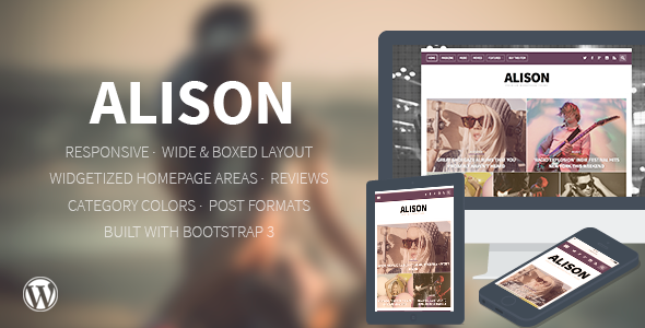 Alison Preview Wordpress Theme - Rating, Reviews, Preview, Demo & Download