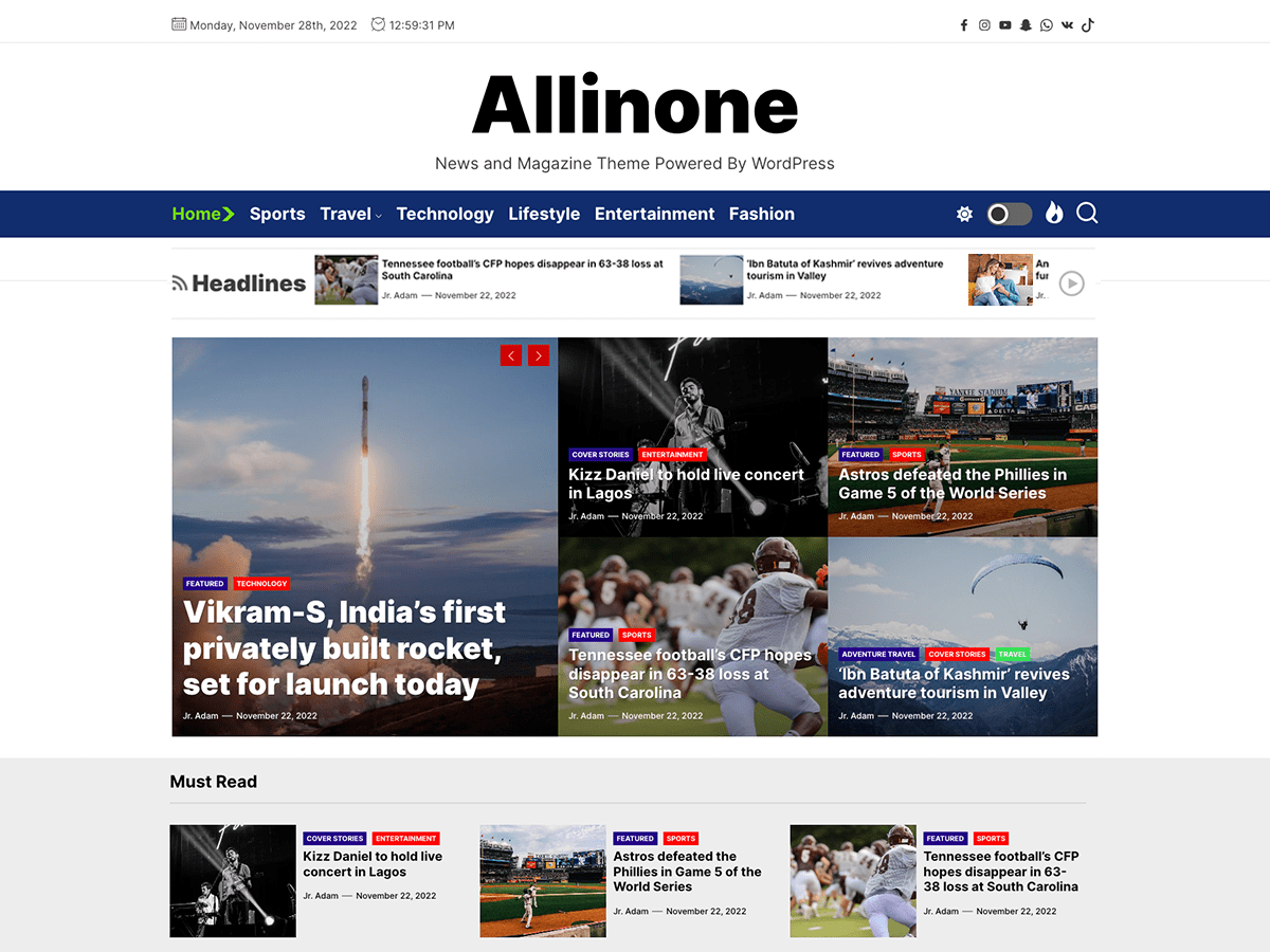 Allinone Preview Wordpress Theme - Rating, Reviews, Preview, Demo & Download
