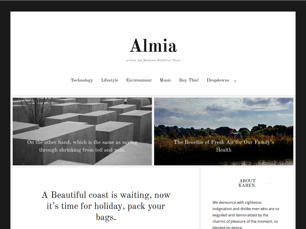 Almia Preview Wordpress Theme - Rating, Reviews, Preview, Demo & Download
