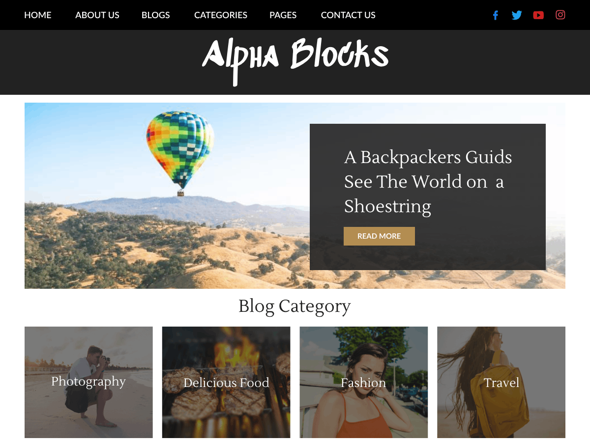 Alpha Blocks Preview Wordpress Theme - Rating, Reviews, Preview, Demo & Download