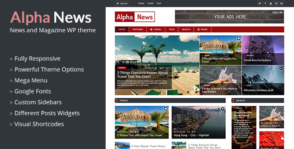 AlphaNews Preview Wordpress Theme - Rating, Reviews, Preview, Demo & Download