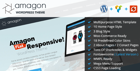 Amagon Bootstrap Preview Wordpress Theme - Rating, Reviews, Preview, Demo & Download