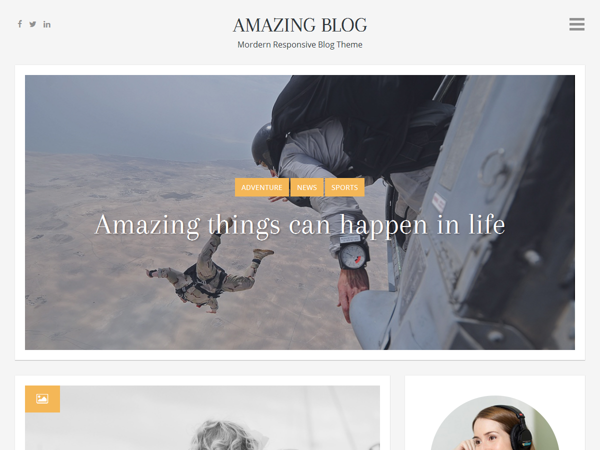 Amazing Blog Preview Wordpress Theme - Rating, Reviews, Preview, Demo & Download