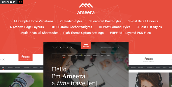 Ameera Preview Wordpress Theme - Rating, Reviews, Preview, Demo & Download