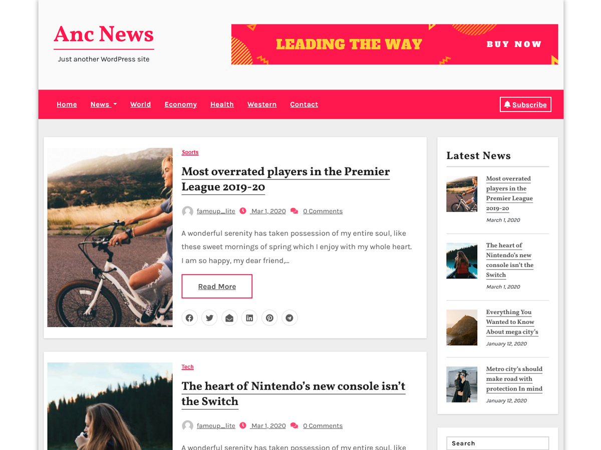 Anc News Preview Wordpress Theme - Rating, Reviews, Preview, Demo & Download