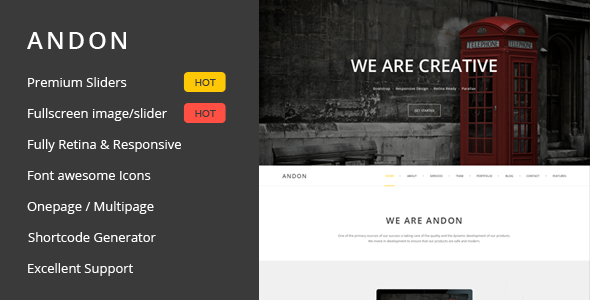 Andon Preview Wordpress Theme - Rating, Reviews, Preview, Demo & Download