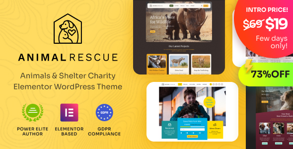 Animal Rescue Preview Wordpress Theme - Rating, Reviews, Preview, Demo & Download