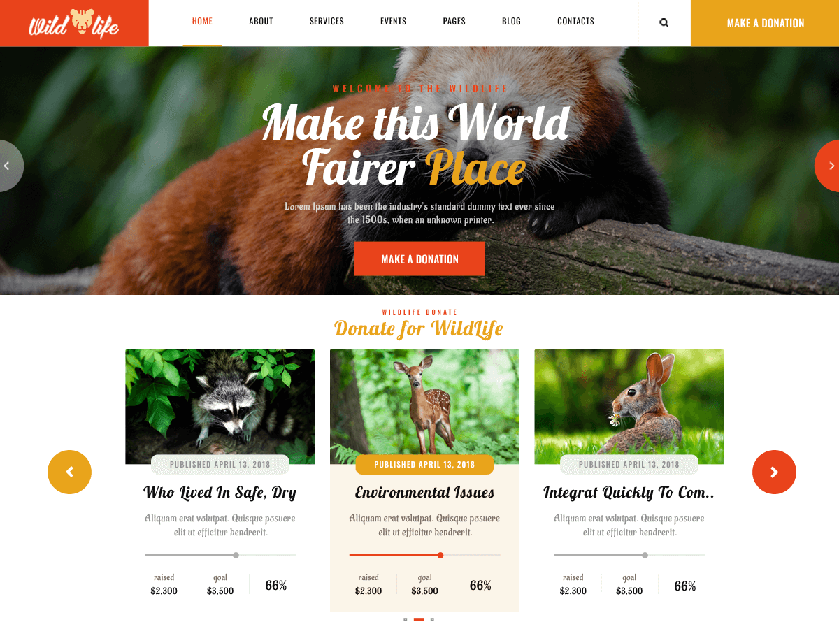 Animal Wildlife Preview Wordpress Theme - Rating, Reviews, Preview, Demo & Download