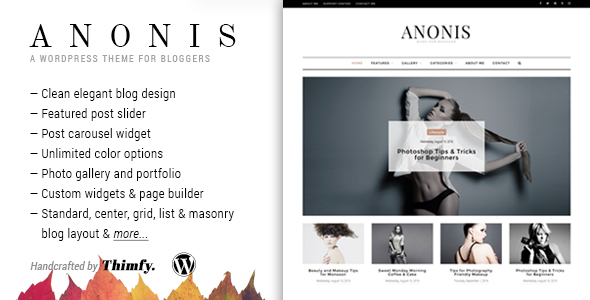Anonis Preview Wordpress Theme - Rating, Reviews, Preview, Demo & Download