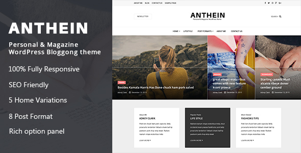 Anthein Preview Wordpress Theme - Rating, Reviews, Preview, Demo & Download