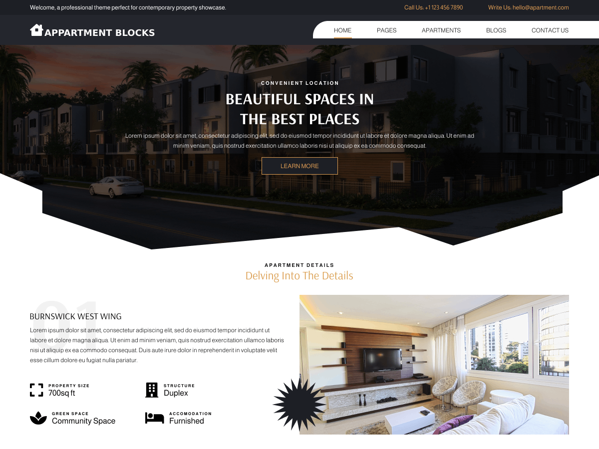 Apartment Blocks Preview Wordpress Theme - Rating, Reviews, Preview, Demo & Download