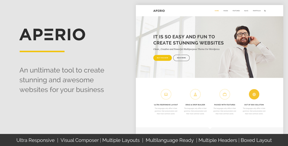 Aperio Multipurpose Preview Wordpress Theme - Rating, Reviews, Preview, Demo & Download