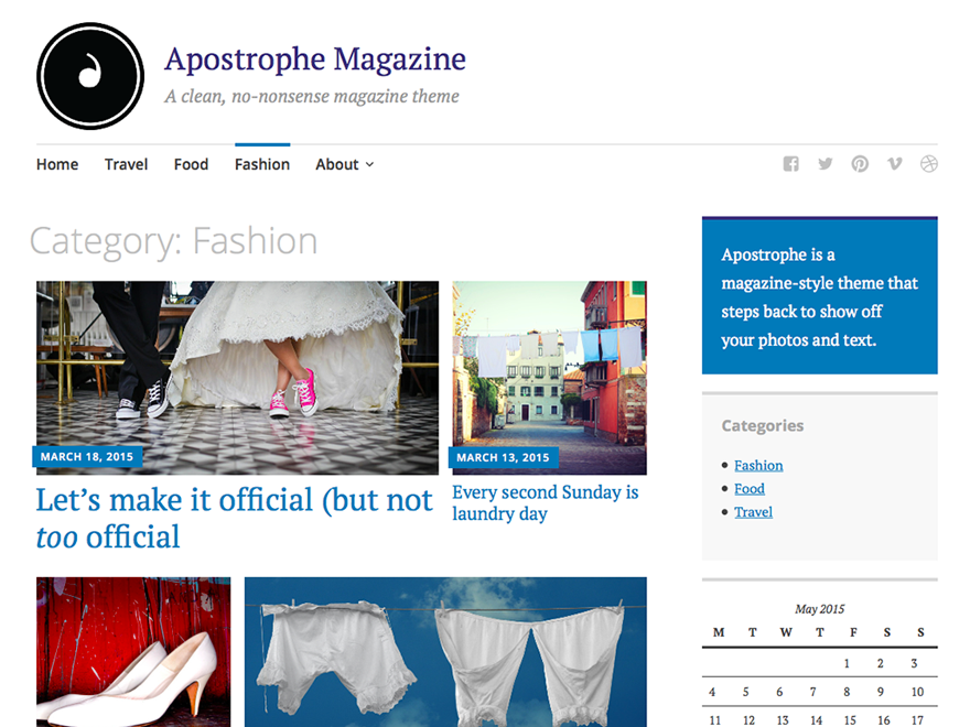 Apostrophe Preview Wordpress Theme - Rating, Reviews, Preview, Demo & Download