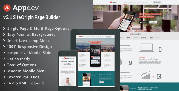 Appdev Preview Wordpress Theme - Rating, Reviews, Preview, Demo & Download