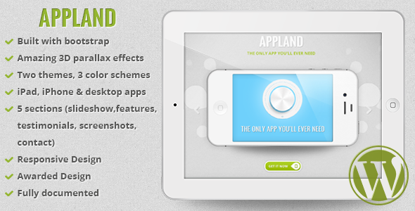 AppLand Preview Wordpress Theme - Rating, Reviews, Preview, Demo & Download