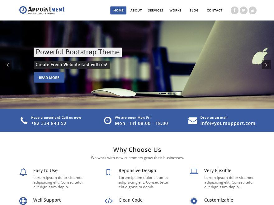 Appointment Blue Preview Wordpress Theme - Rating, Reviews, Preview, Demo & Download