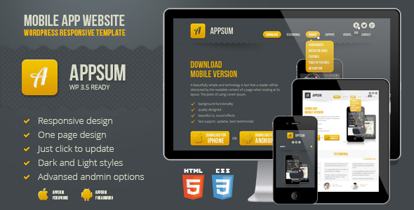 Appsum Preview Wordpress Theme - Rating, Reviews, Preview, Demo & Download
