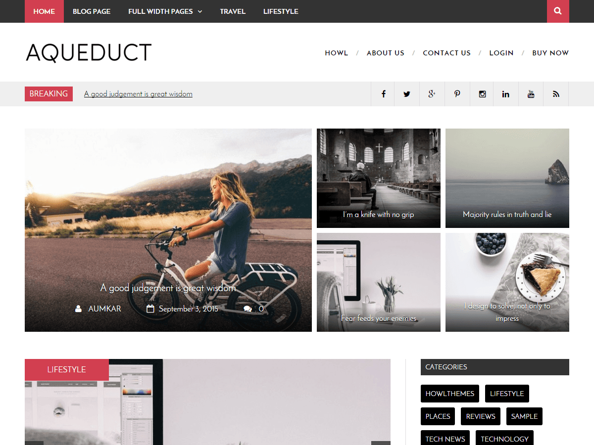 Aqueduct Preview Wordpress Theme - Rating, Reviews, Preview, Demo & Download