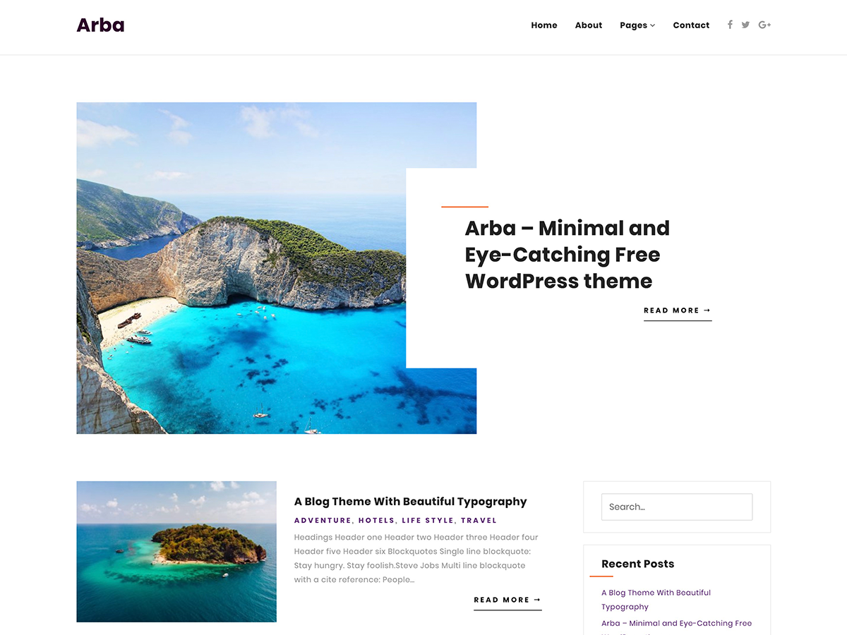 Arba Preview Wordpress Theme - Rating, Reviews, Preview, Demo & Download