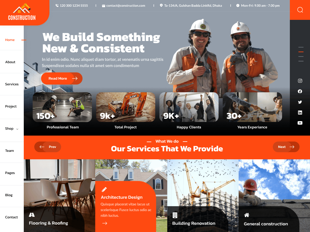 Architect Contractor Preview Wordpress Theme - Rating, Reviews, Preview, Demo & Download