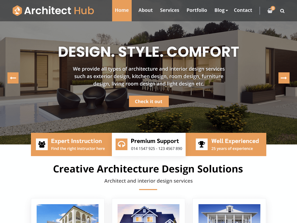 Architect Hub Preview Wordpress Theme - Rating, Reviews, Preview, Demo & Download