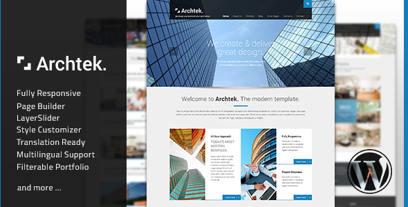 Archtek Preview Wordpress Theme - Rating, Reviews, Preview, Demo & Download